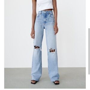 Zara wide leg high rise jeans